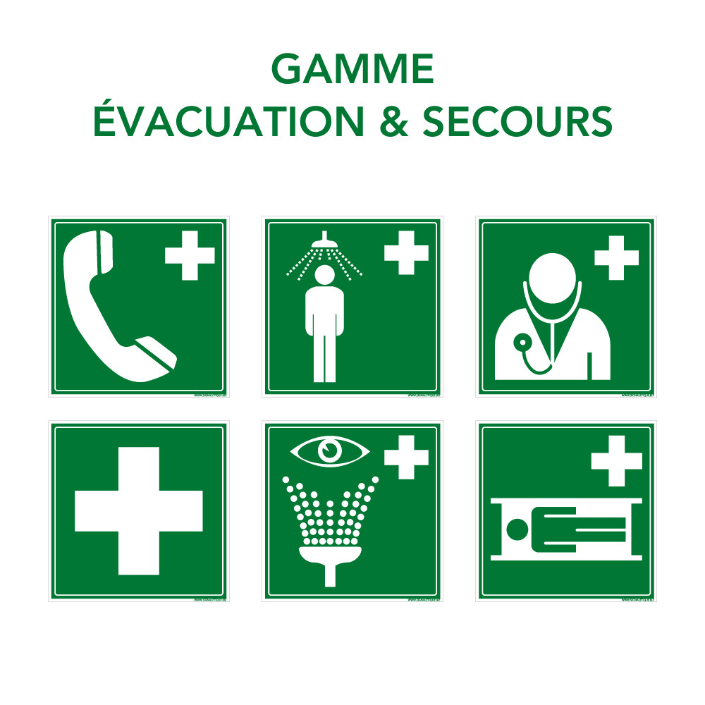 Panneau Issue De Secours Fl Che Gauche Sticker Sortie Pvc Alu