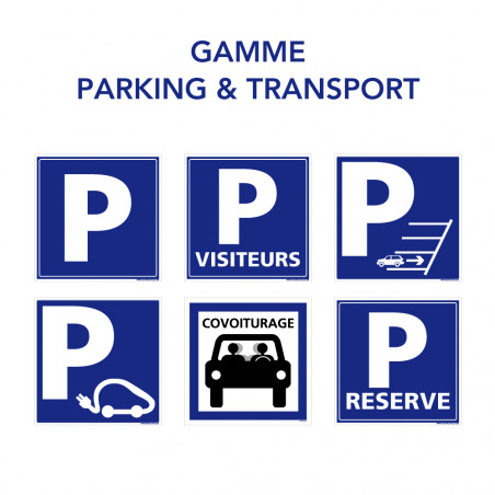 Panneau Parking Visiteurs Rectangulaire Sticker P Visiteurs Pvc Alu