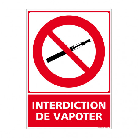 Panneau Interdiction De Vapoter Sticker Vapote Interdite Pvc Alu