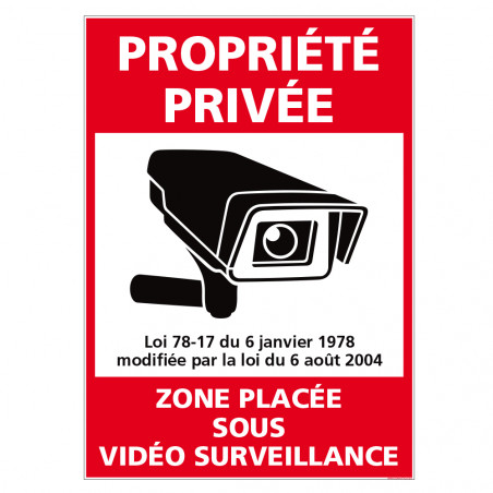 Panneau Propri T Priv E Zone Plac E Sous Vid O Surveillance G