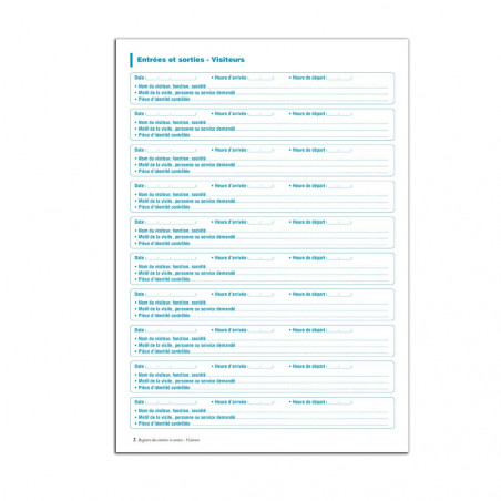 Registre Des Entr Es Et Des Sorties De Visiteurs Gestion Commerciale