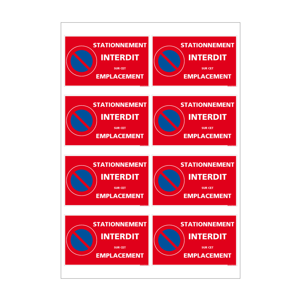 Lot De Autocollants Stationnement Interdit Stickers Interdit De