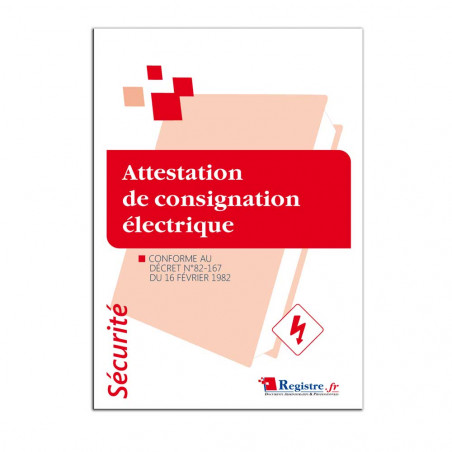 Attestation De Consignation Lectrique Rs P Registre De S Curit