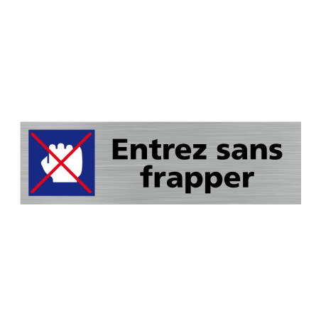 Pictogramme ENTREZ SANS FRAPPER Q0316 Signalisation Porte 170 X 50