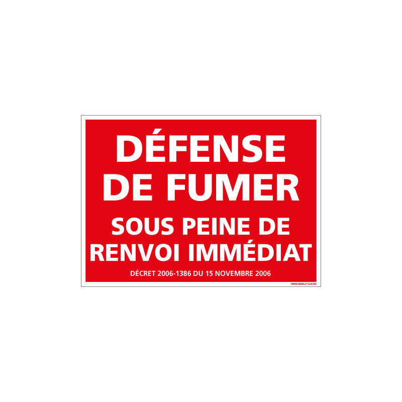 Panneau Defense De Fumer N