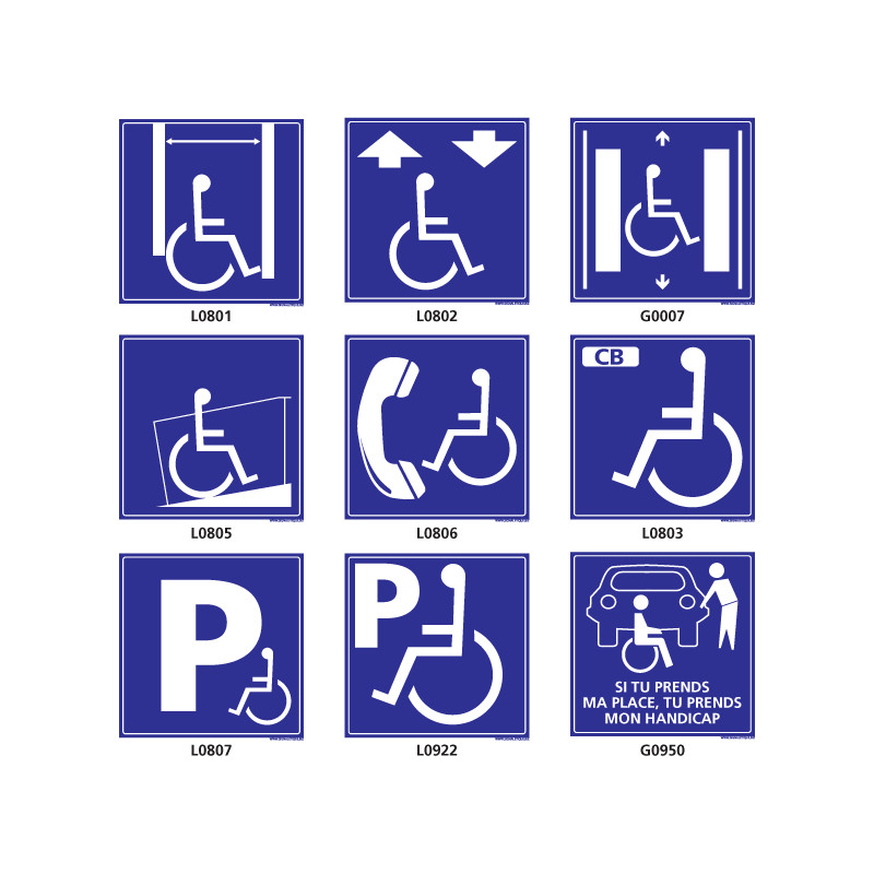 Panneau De Signalisation POUR HANDICAPE L0801