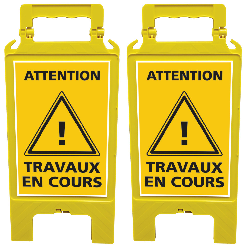 Lot De Chevalets De Signalisation Attention Travaux En Cours