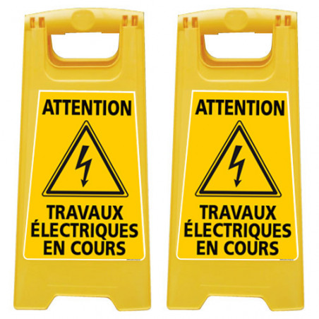 Lot De Chevalets Simple De Signalisation Attention Travaux