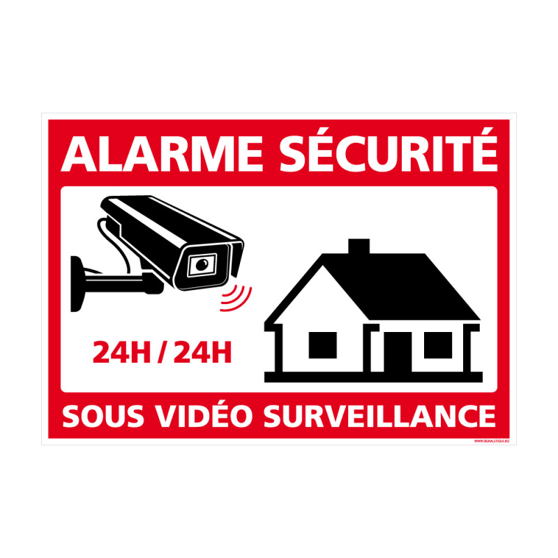 Autocollant alarme maison – Etiquette site sous vidéo surveillance