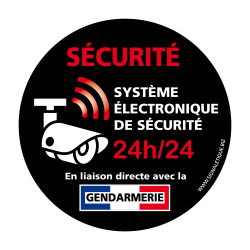 Sticker Système Électronique de Sécurité avec liaison gendarmerie noir