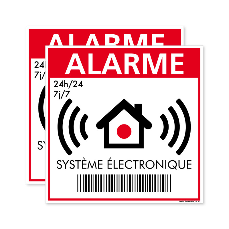 Autocollant alarme système électronique logo 771-2 imitation INOX