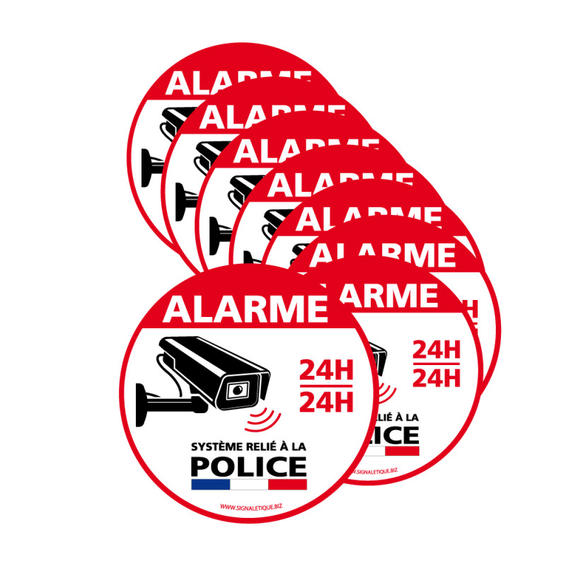 Panneau Alarme en aluminium, Système relié à la Gendarmerie