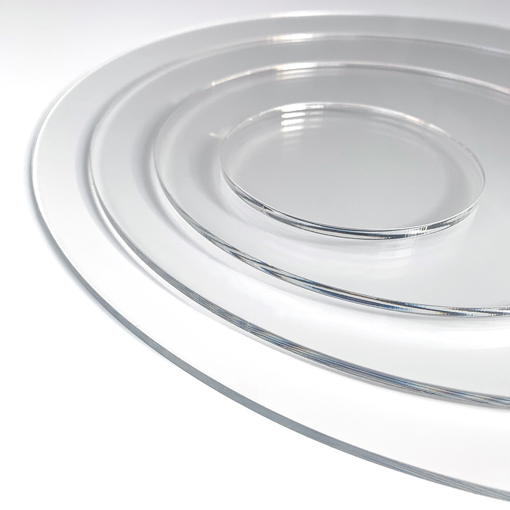 Lot de 250 disques ronds vierges en acrylique transparent découpés au laser  - 2 mm d'épaisseur - Bords lisses - Cercles en plexiglas transparent