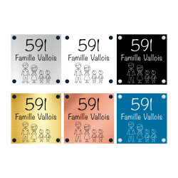 Plaque numéro de maison personnalisable familiale en PVC gravure laser
