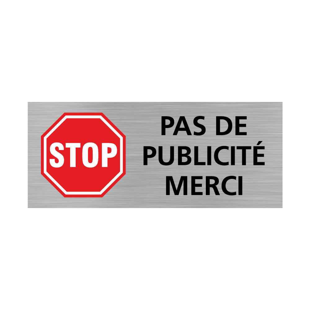 Stop Pub étiquette pour boite aux lettres logo 202 - Autocollant pas de pub  merci sticker - Taille : 8 cm