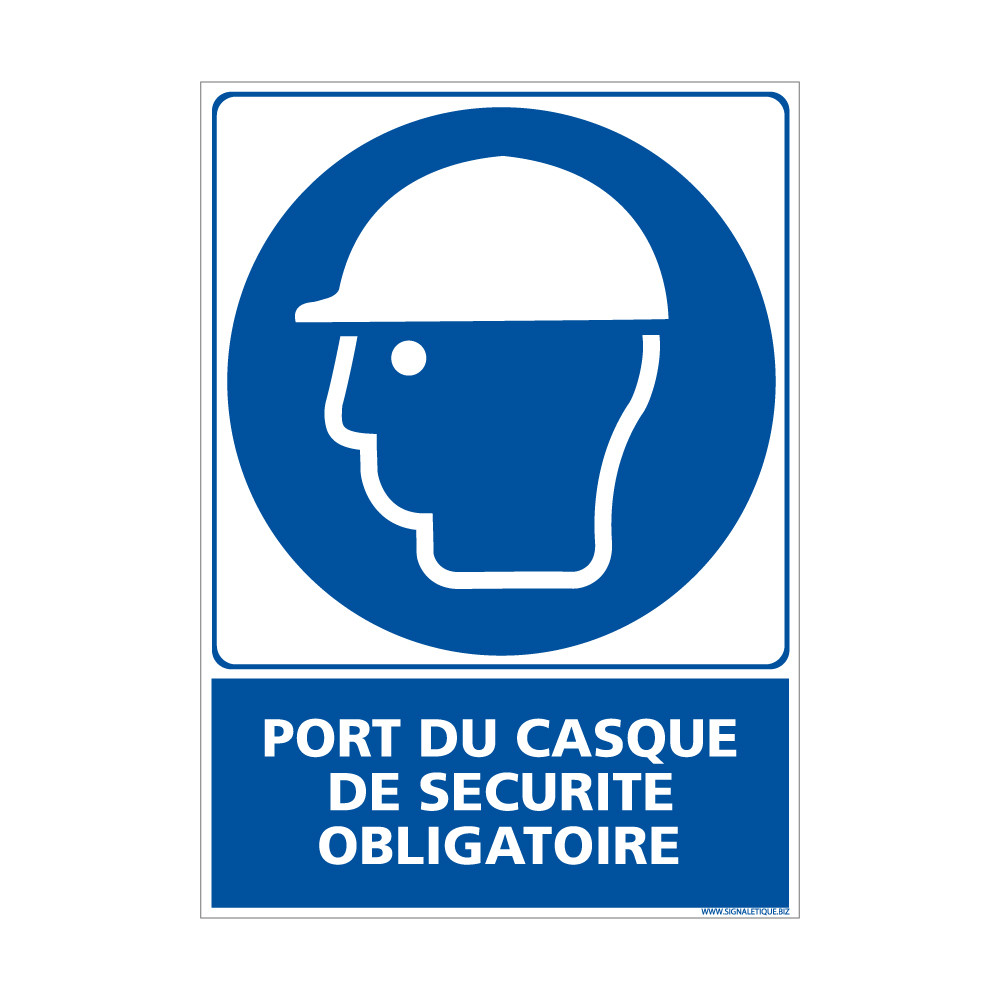 Panneau Port du casque de sécurité obligatoire - Obligation port