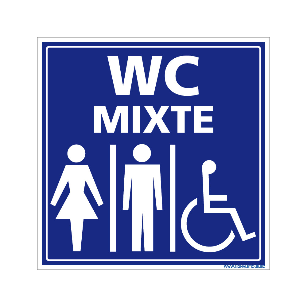 Panneau d'information Toilettes WC MIXTE - Signalisation d'information