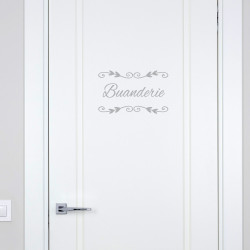 STICKER PORTE BUANDERIE DECO CHIC (I0300) - Argent