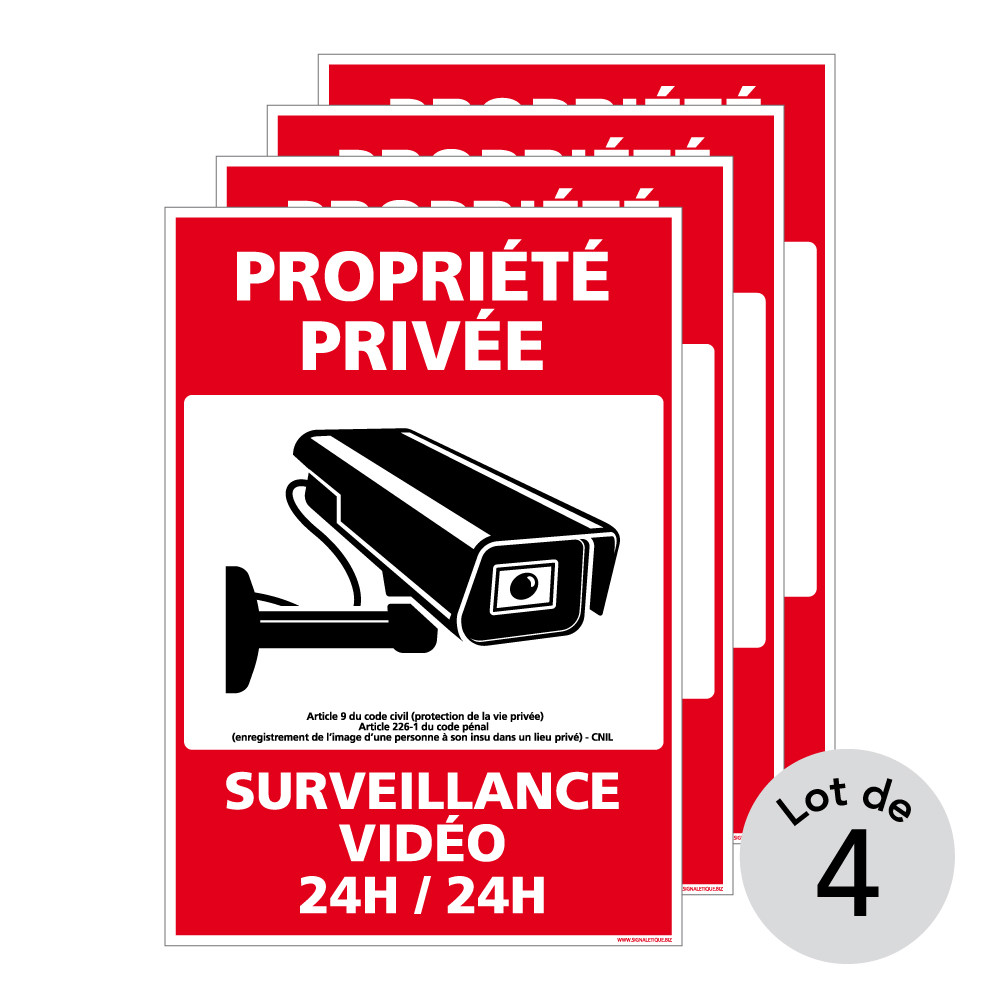 Panneau Propri T Priv E Surveillance Vid O H Sticker Pvc Ou Alu