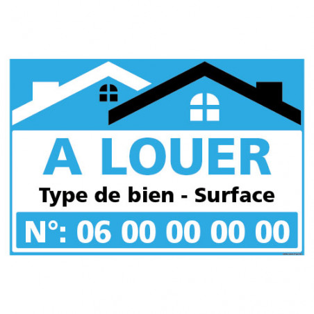 PANNEAU A LOUER PERSONNALISABLE BLEU AKYLUX 3,5mm - 600x400mm (G1471)