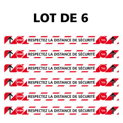 BANDE SOL SPECIAL COVID19 - LOT DE 6 BANDES SOL ADHESIVES AVEC COLLE FORTE - RESPECTEZ LA DISTANCE DE SECURITE† PENDANT L'EPIDEM