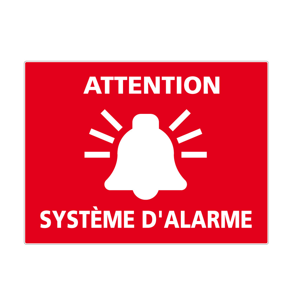 PLANCHE DE 8 ADHESIFS ATTENTION SYSTEME D'ALARME (G1422_PL8)