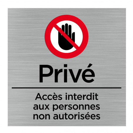 Plaque de porte Priv\u00e9, Acc\u00e8s interdit aux personnes - Sticker ou plaque alu