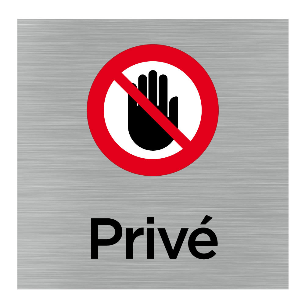 Adhésif d'information Privé - sticker autocollant Aspect Plaque