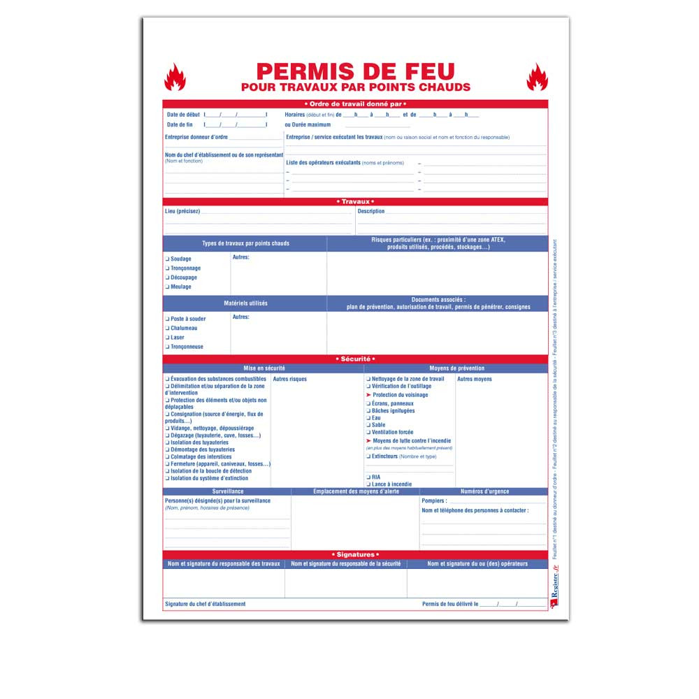 logiciel permis de feu