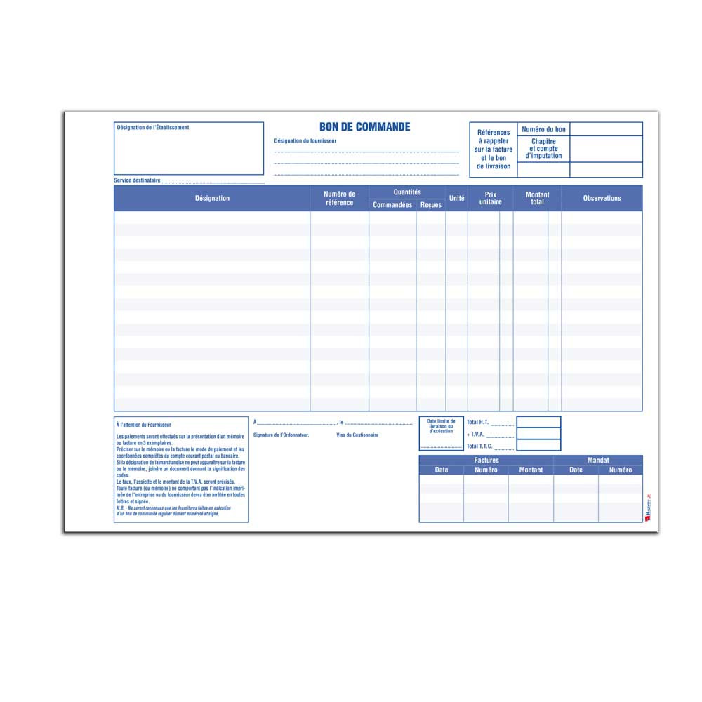 Carnet De Bon De Commande Rs M Gestion Fournisseur