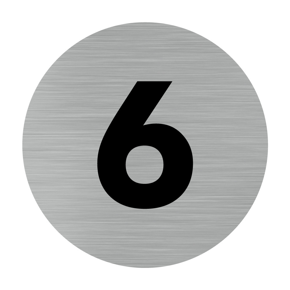 Plaque de numéro, chiffre 6. Plaque de porte numéro 6. Plaque