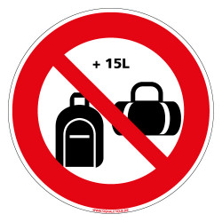 Sacs et sacs à dos panneau d'interdiction pour accessoires à