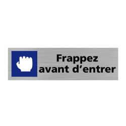 Plaque de porte rectangulaire frappez avant d'entrer