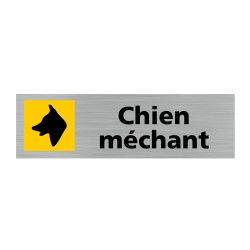 Plaque de porte rectangulaire chien méchant