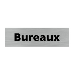 Pictogramme BUREAUX (Q0073). Signalisation Porte - 170 X 50 mm -  Autocollant souple ou plaque alu brossé 2mm.