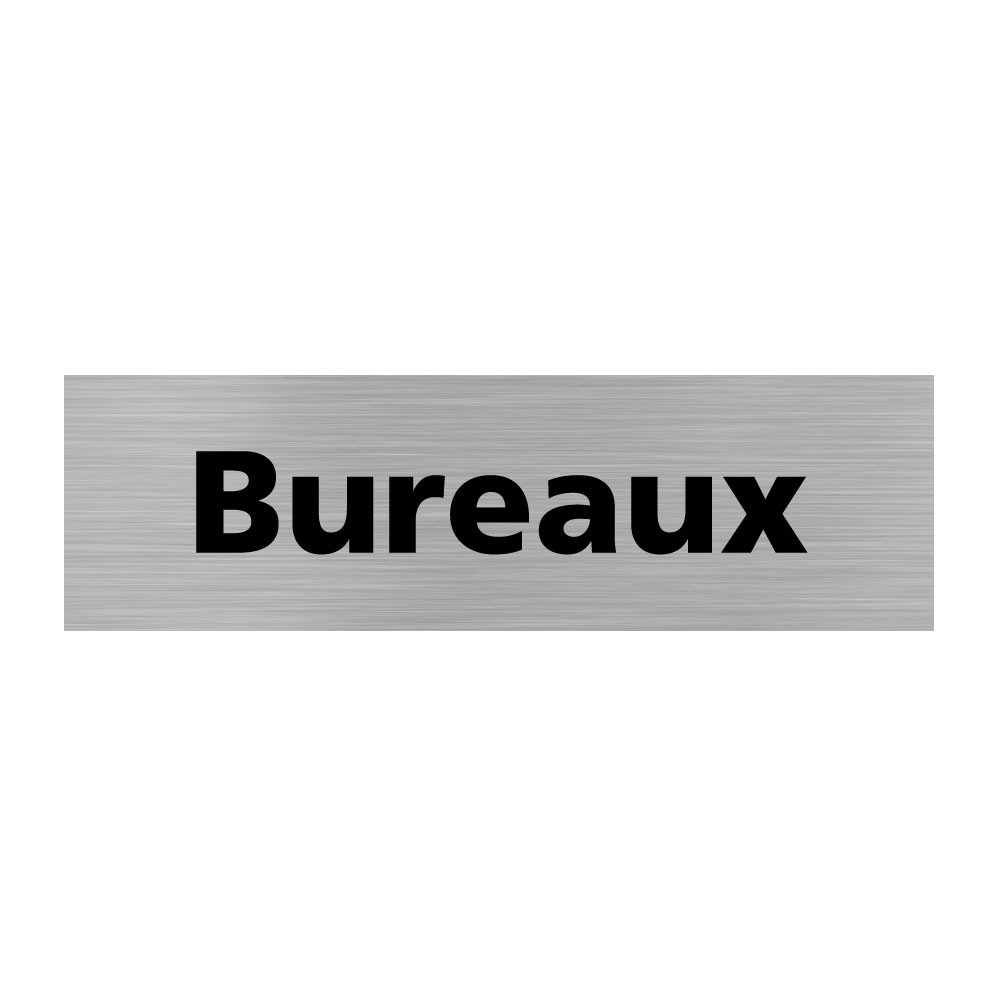 Pictogramme BUREAUX (Q0138). Signalisation Porte - 170 X 50 mm -  Autocollant souple ou plaque alu brossé 2mm.