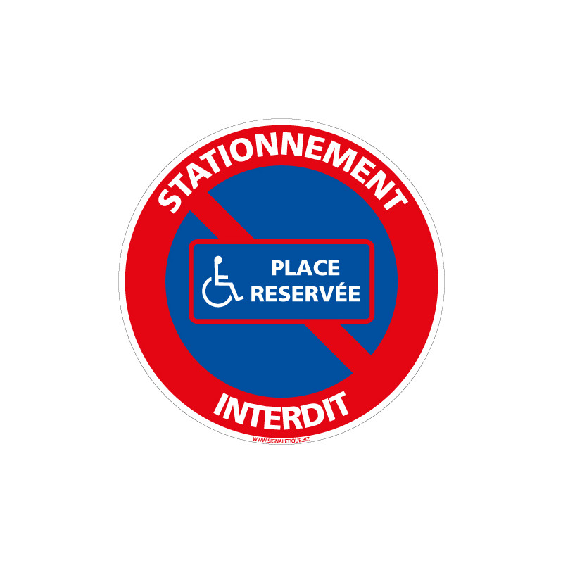 Autocollants stationnement interdit sur place réservée aux handicapés