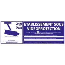 Panneau ETABLISSEMENT SOUS VIDEOPROTECTION 24H/24H (G0884)