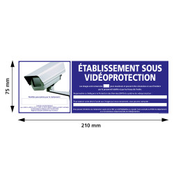 pancarte établissement sous vidéoprotection 210x75 mm