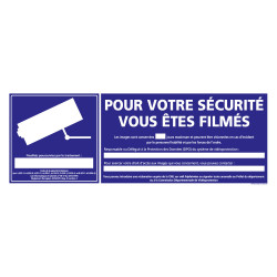 PANNEAU POUR VOTRE SECURITE VOUS ETES FILMES (G1179)