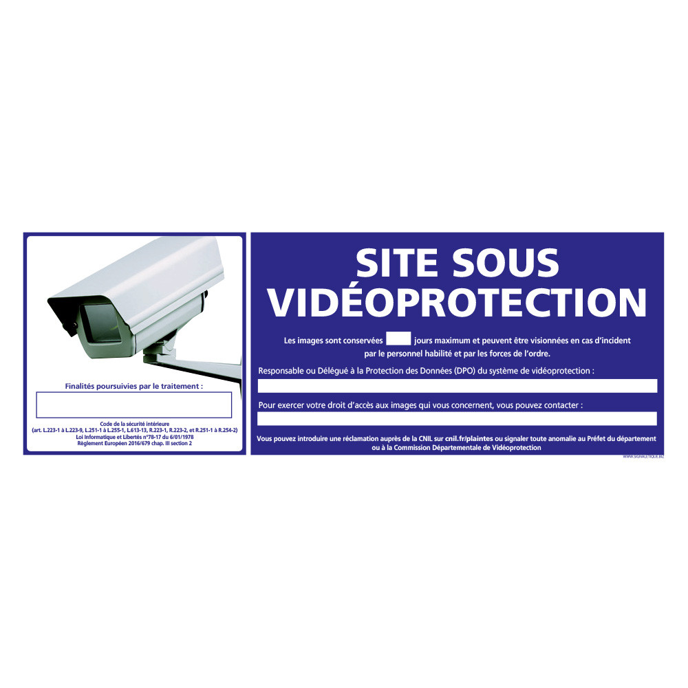 PANNEAU SITE SOUS VIDEO PROTECTION (G1183)