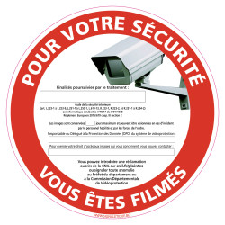 PANNEAU POUR VOTRE SECURITE VOUS ETES FILMES (G1207)