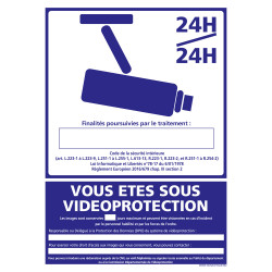 PANNEAU VOUS ETES SOUS VIDEO PROTECTION 24H/24H (G1231)