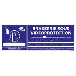 PANNEAU BRASSERIE SOUS VIDEOPROTECTION (G1395)