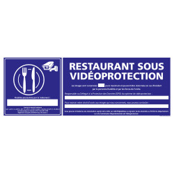 PANNEAU RESTAURANT SOUS VIDEOPROTECTION (G1396)