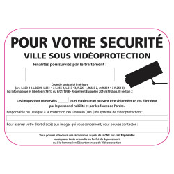 Panneau entrée de ville sous video protection (VPV002) Bretagne Classe 1