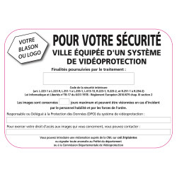 Panneau ville équipée d un systeme de video protection (VPV005) Bretagne Classe 1