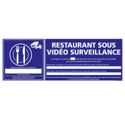 PANNEAU RESTAURANT SOUS VIDEO SURVEILLANCE (G1388)