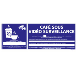 PANNEAU CAFE SOUS VIDEO SURVEILLANCE (G1392)