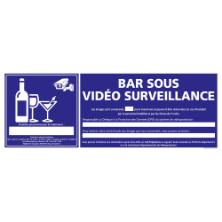 PANNEAU BAR SOUS VIDEO SURVEILLANCE (G1397)